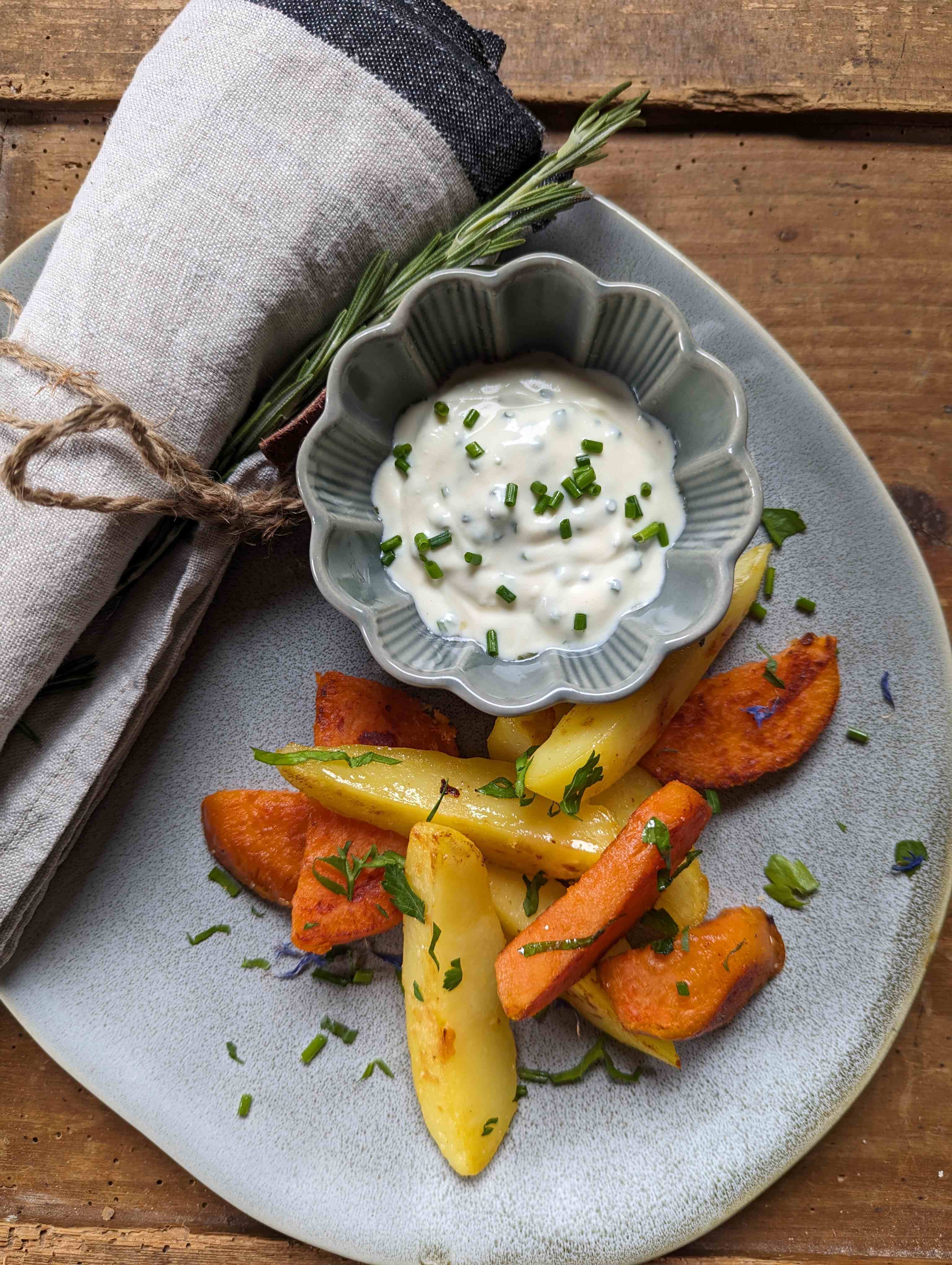 Kartoffel- und Süßkartoffelspalten bei Salzburg schmeckt