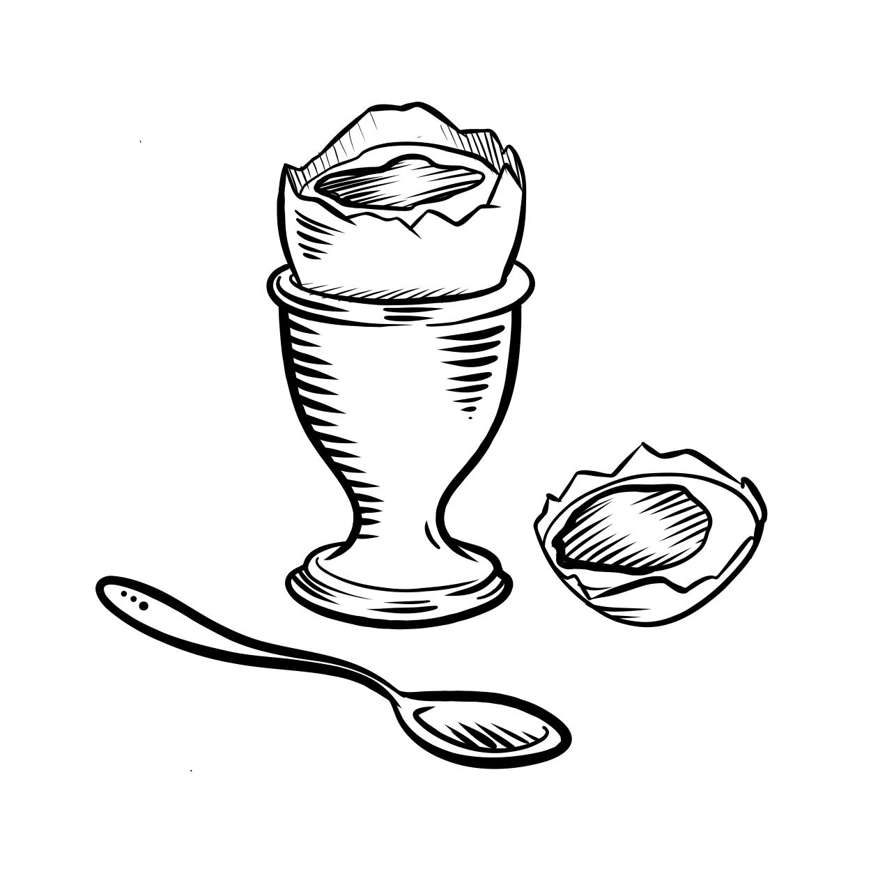 Frühstücksei mit Löffel