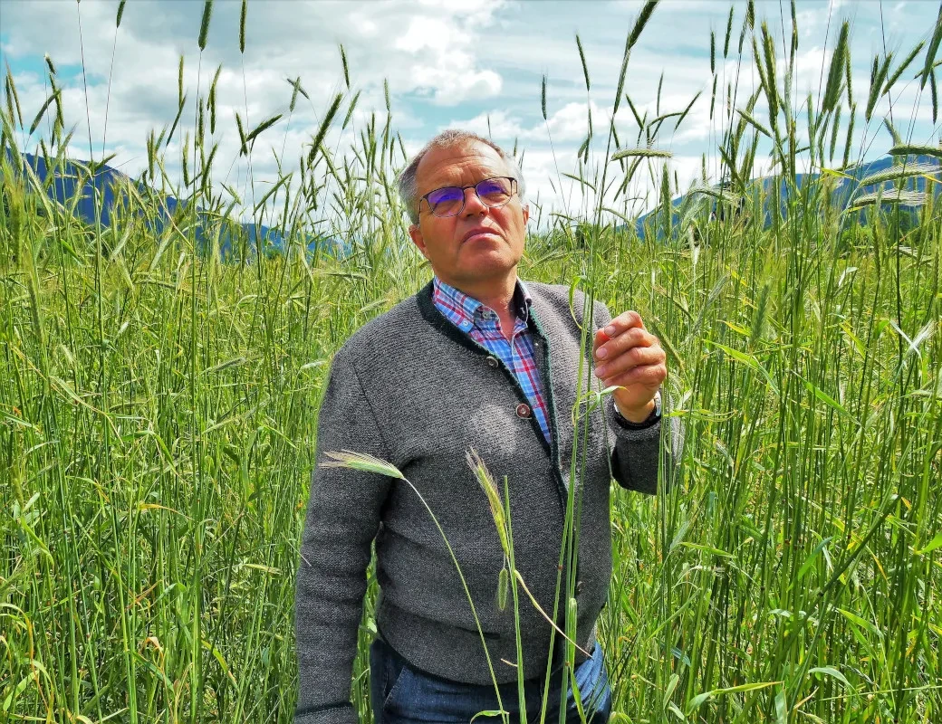 Biohof Sauschneider_Peter Löcker am Roggenfeld