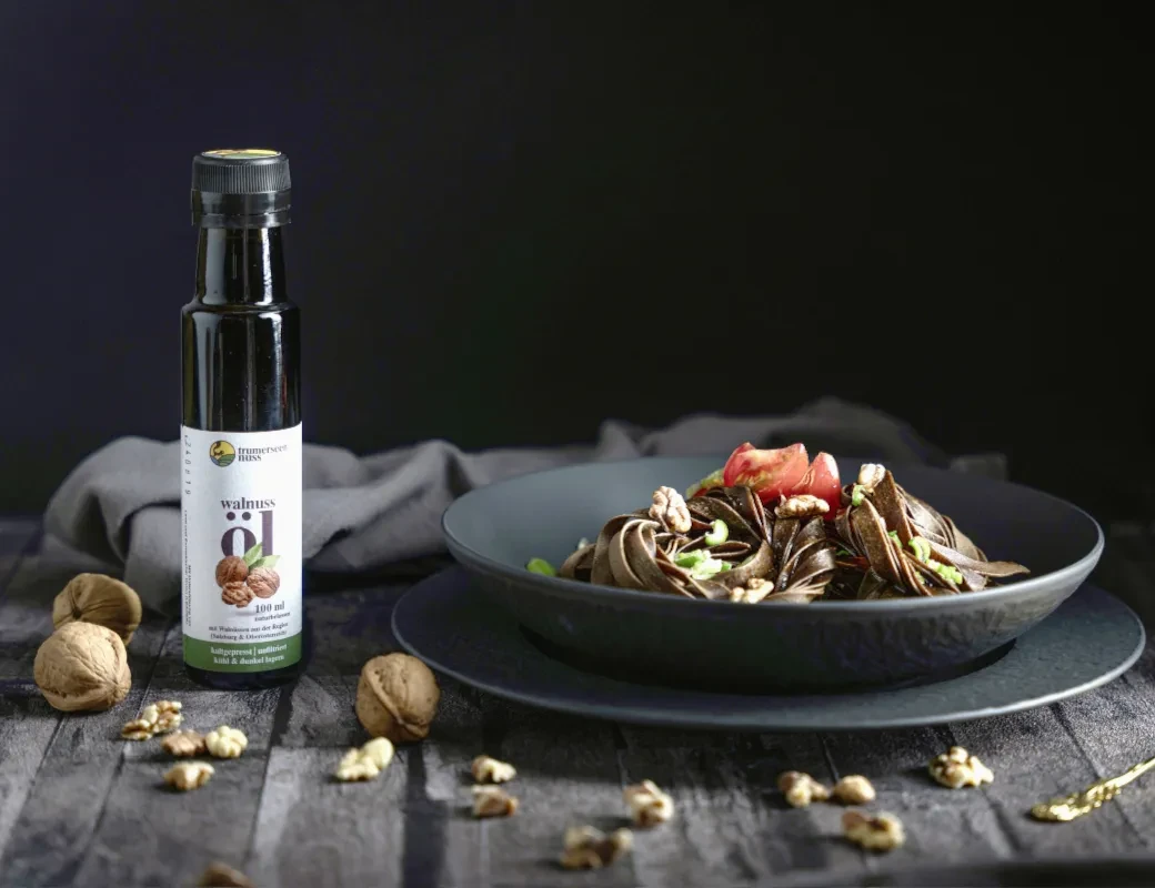 Trumerseen Nuss_Gericht mit Walnussöl