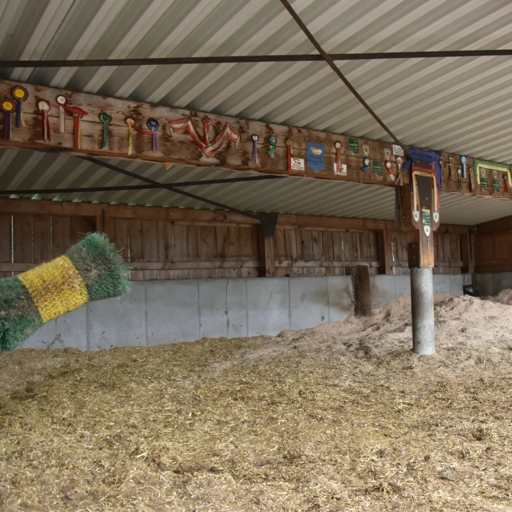 Während die Tiere im Sommer auf der Weide sind, ist der geräumige Stall leer.