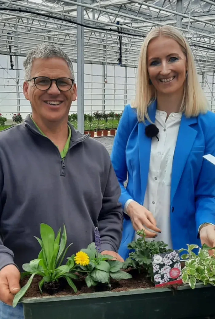 Moseratorin Angelika Pehab mit Manfred Tautermann