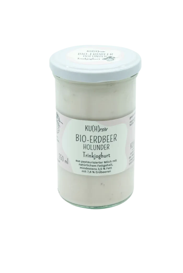 KU(H)rsiv Bio-Erdbeer-Holunder Trinkjoghurt