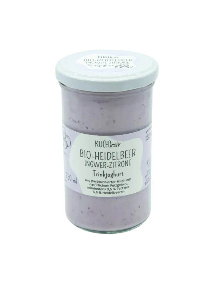 KU(H)rsiv Bio-Heidelbeer Ingwer-Zitrone Trinkjoghurt