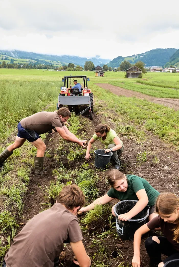 Stechaubauer_Die ganze Familie hilft bei der Kartoffelernte