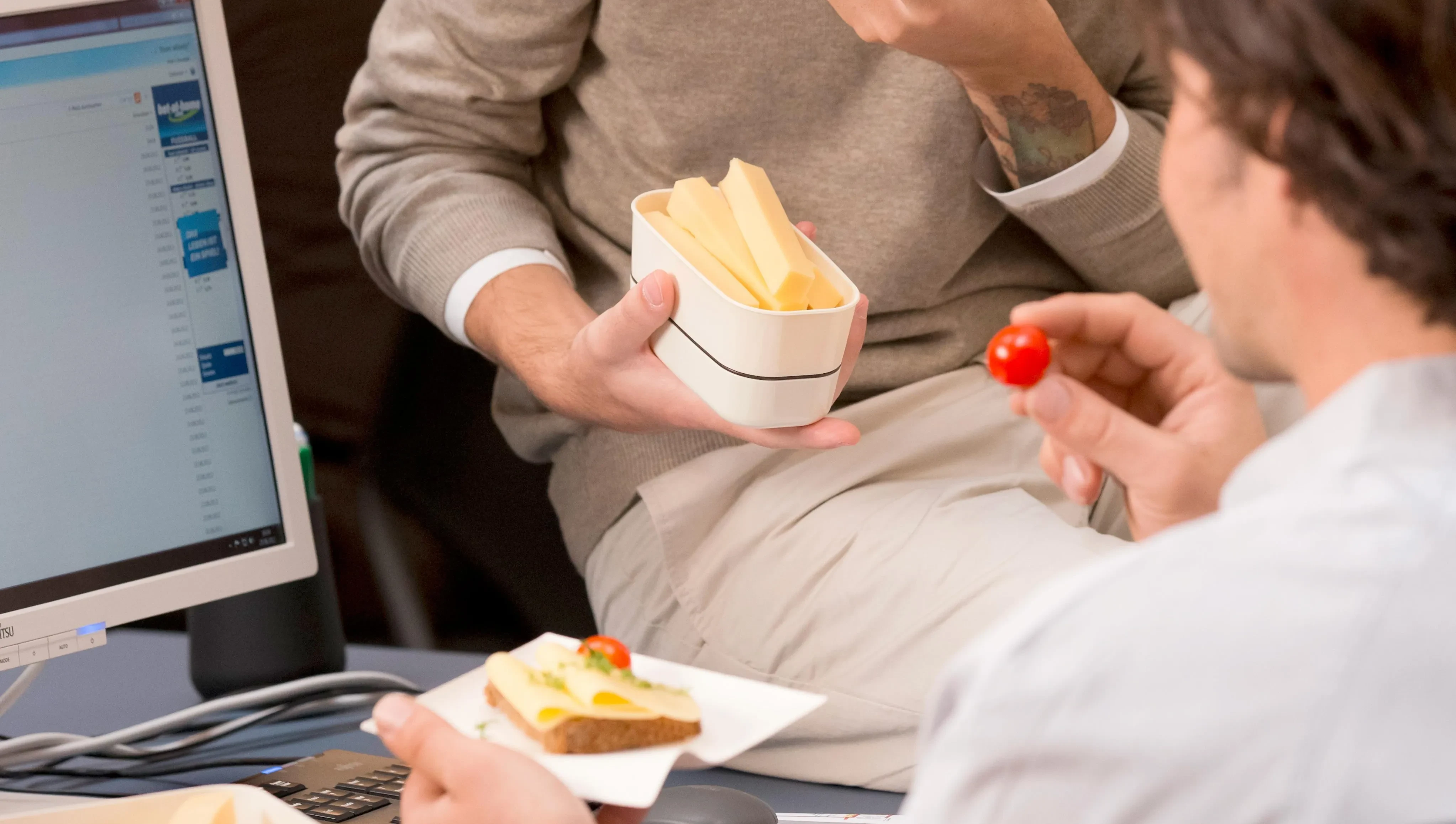 Essen Jause im Büro