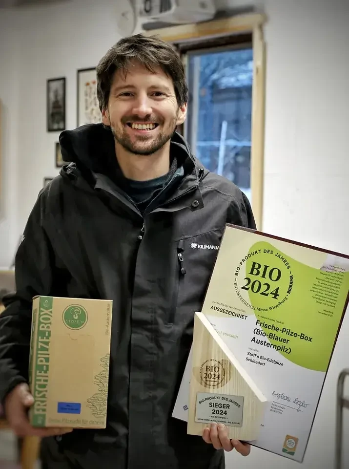 Frische-Pilze-Box Stoffn Sebastian Reindl Bio Proukt des Jahres 2024