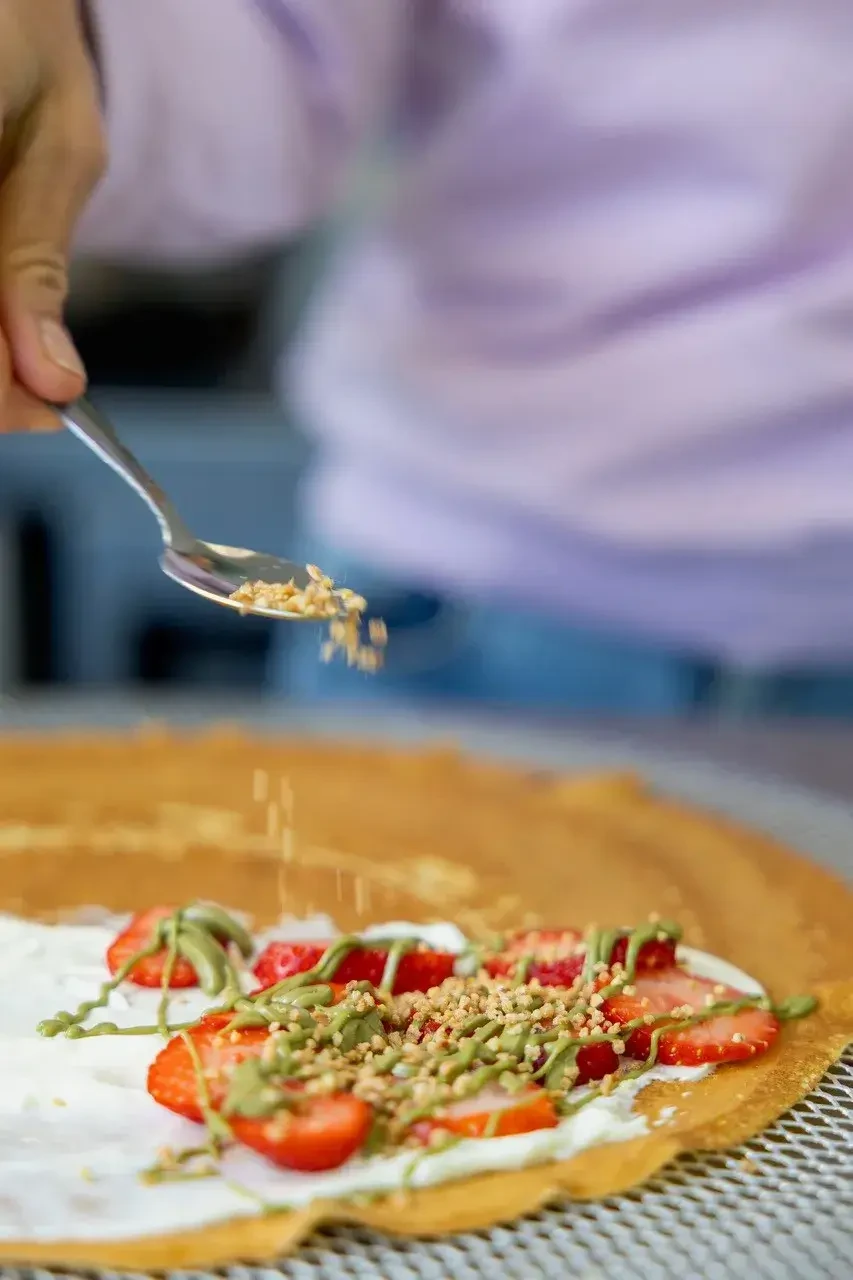 Crepes mit Erbeeren