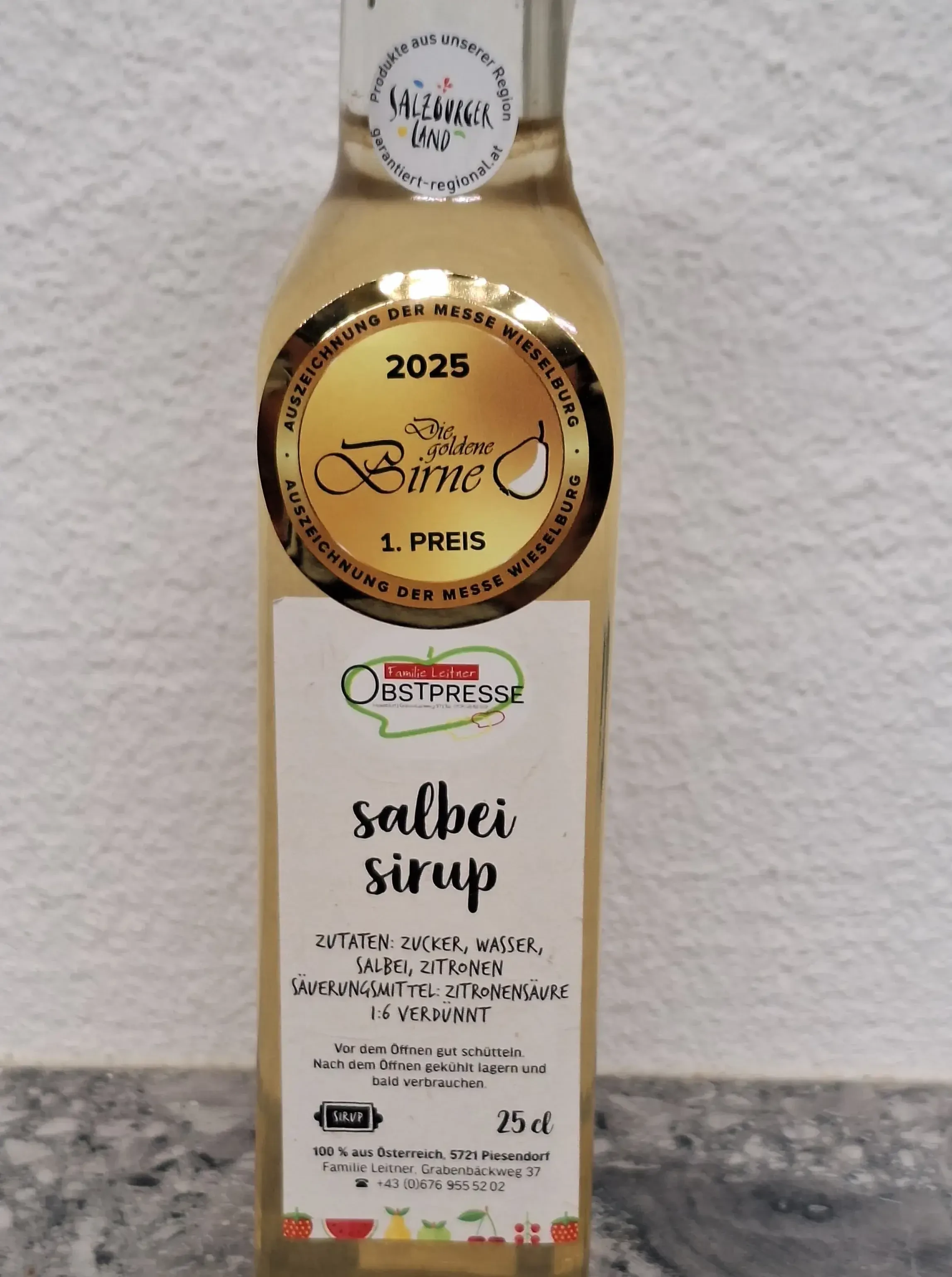 Salbei Sirup Obstpresse Leitner