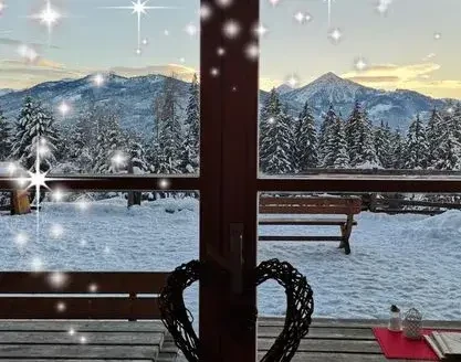 Aufnahme Winter mit Bergkulisse