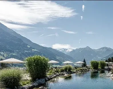 Teich mit Aussicht Bergkulisse