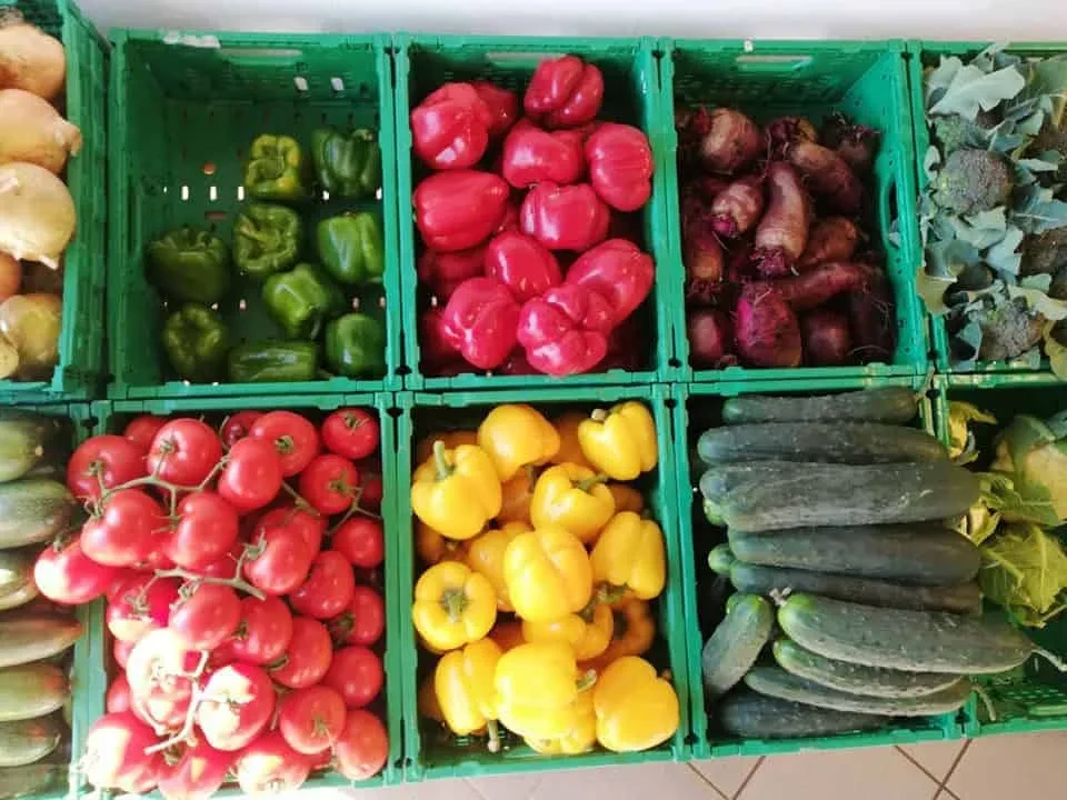 Gemüse in Kisten