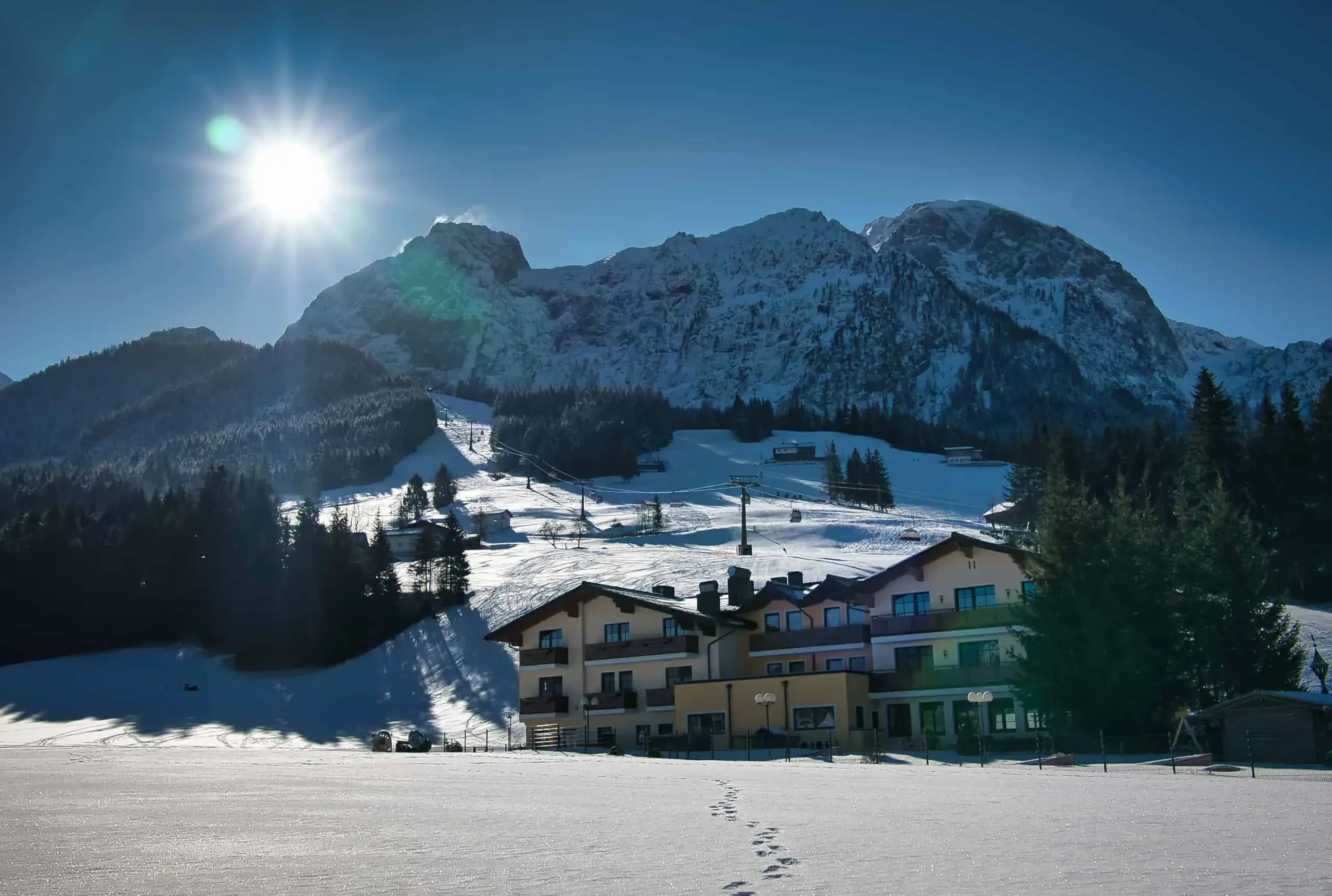 Gasthaus Landhotel Traunstein in der Winterzeit