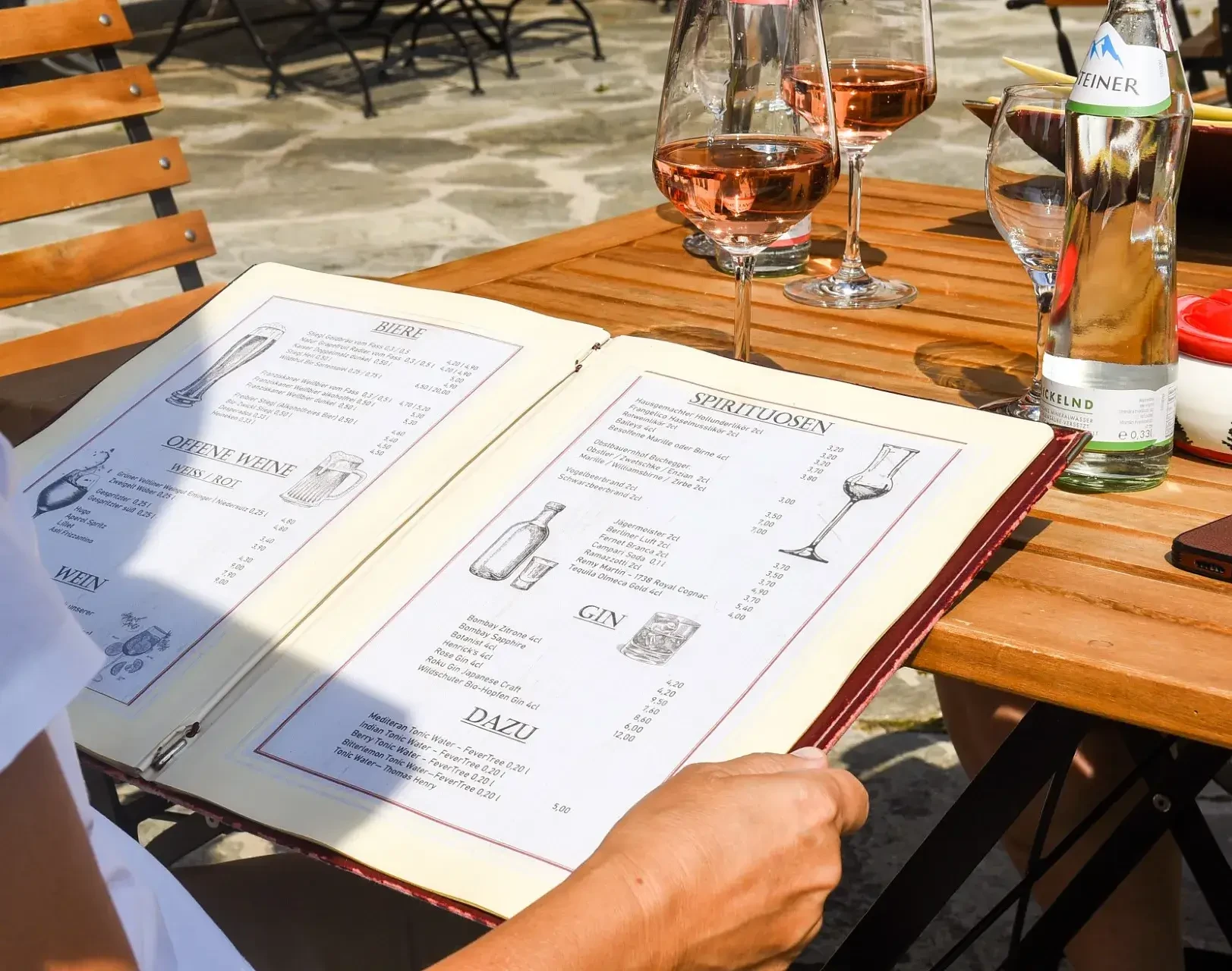 Dolomitenhof Terrasse Speiskarte