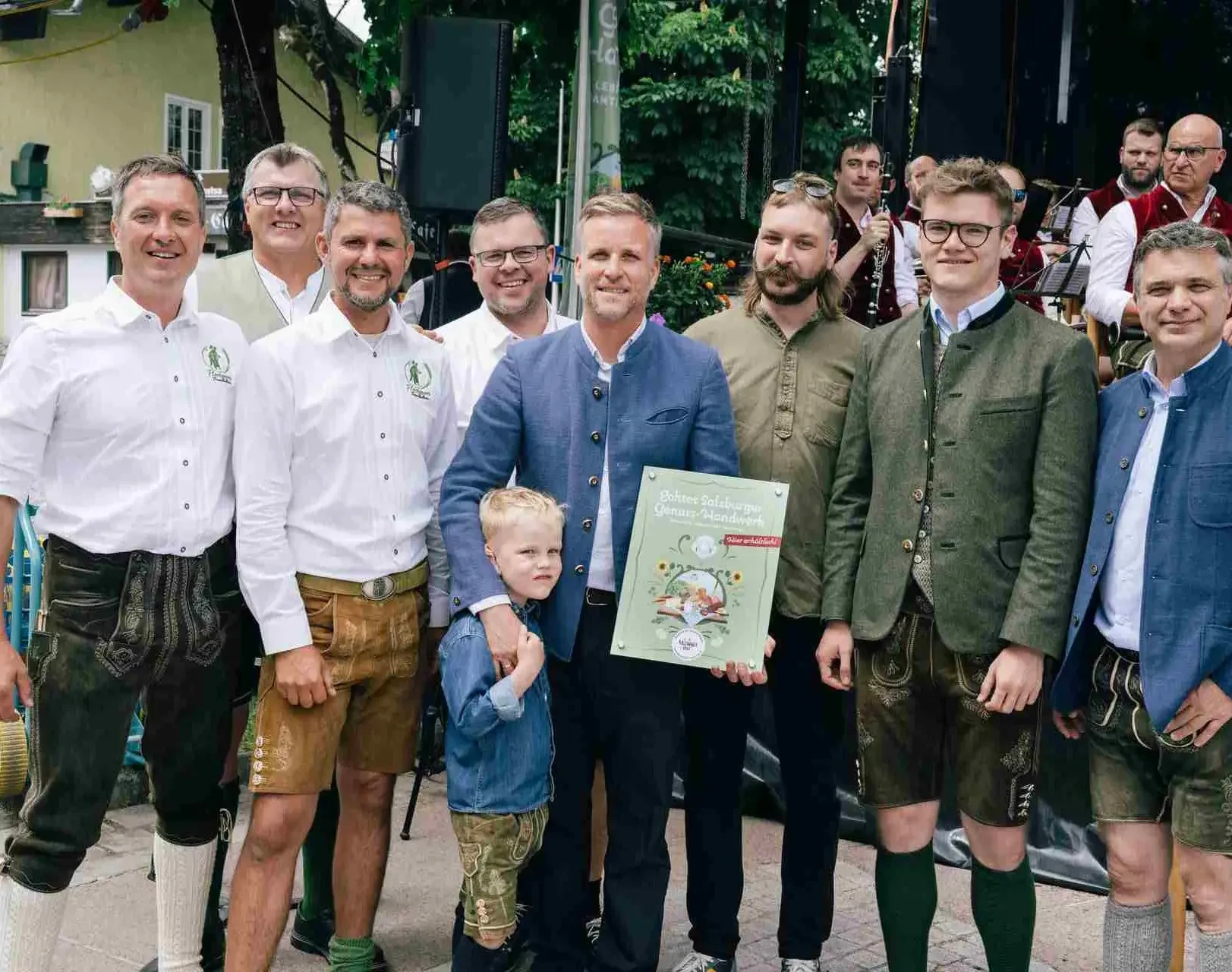 SalzburgerLand Genuss Fest in Altenmarkt 2026 Tafel für neuen SLHz Teilnehmer Trumer Privatbrauerei