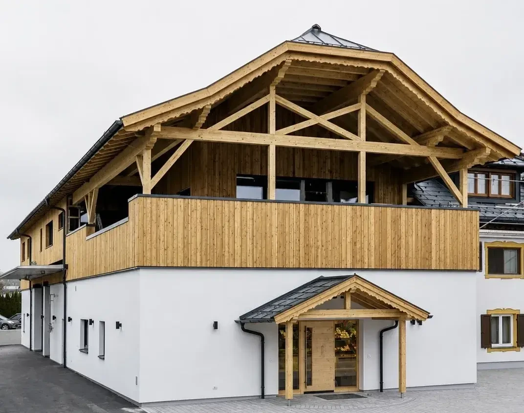 Winklhofer neuer Stall EIngang Hofladen Front