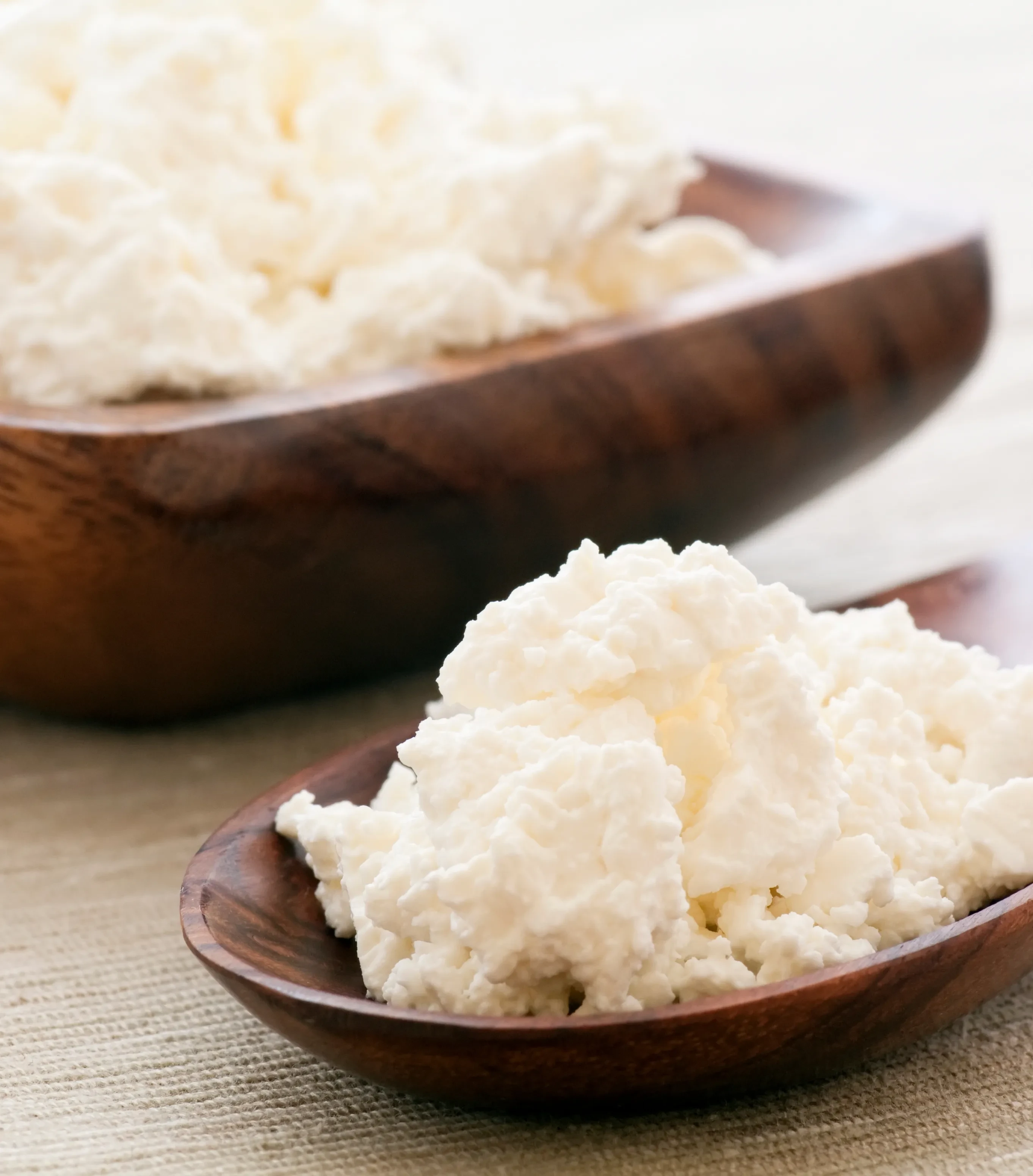 Topfen auf Holzlöffel