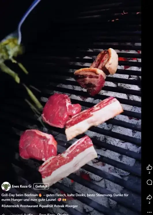Enes Grill Reel Fleisch am Grill